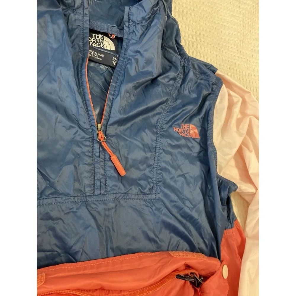 The‎ North Face XS Pink Navy Coral Breaker Windwall Pullover Anorak Jacket NWOT